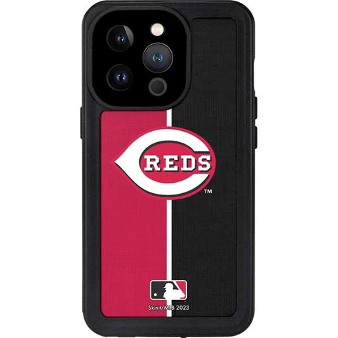 MLB Cincinnati Reds Split iPhone 15 Pro Waterproof Case